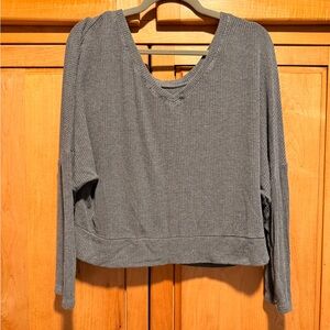 Gray Women's Ribbed Lounge Set